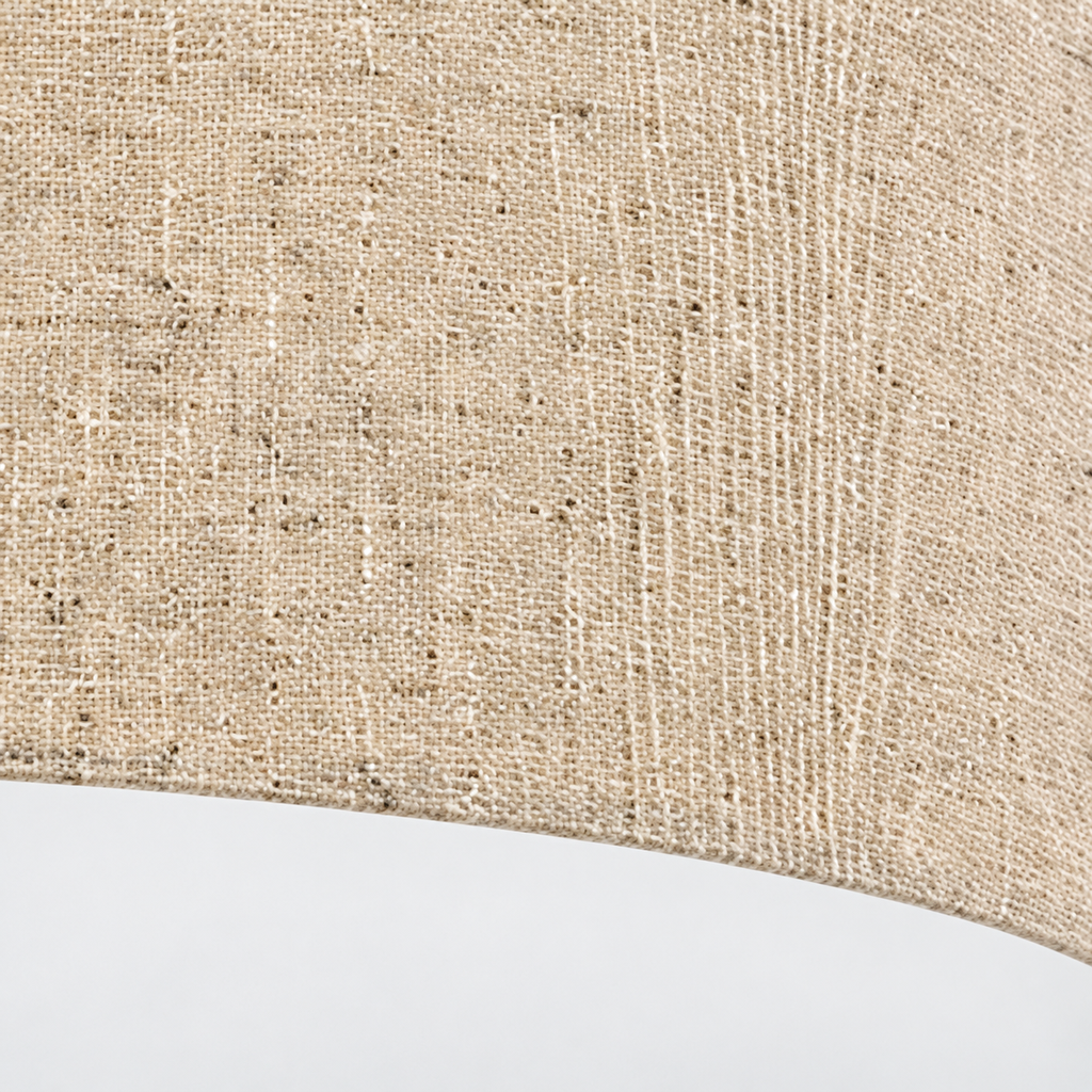 Fabric Drum Ceiling Light 40cm - Beige Semi-Flush Dining Room Light