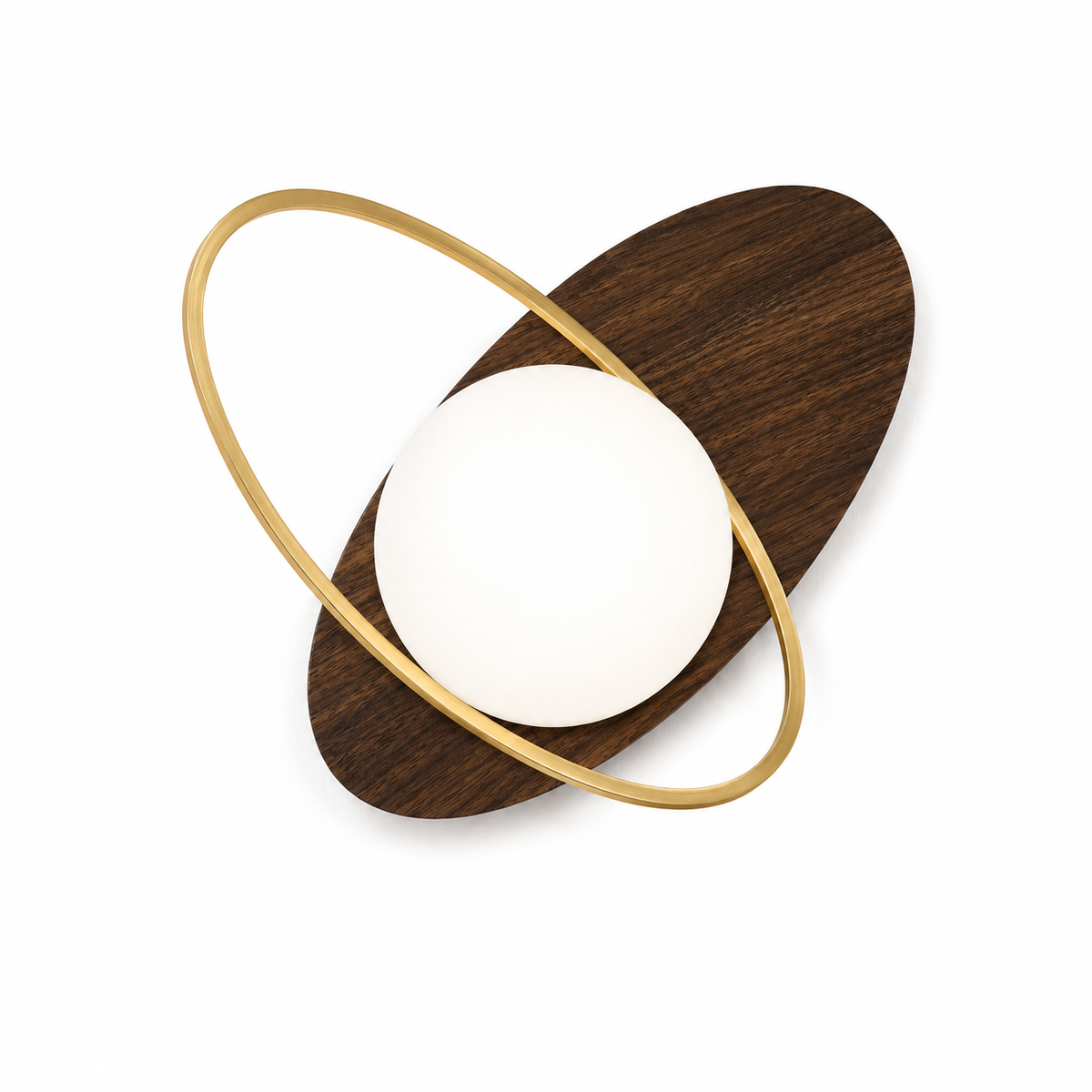 Saturn Wall Light - Tilted Ring Glass Globe Sconce