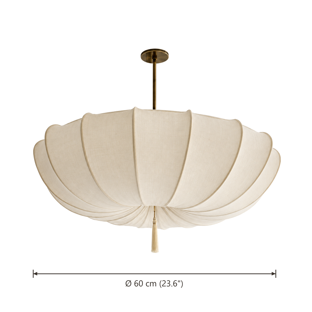 Wabi Sabi Fabric Pendant Light - Handmade Sculptural Chandelier for Dining Room & Restaurant