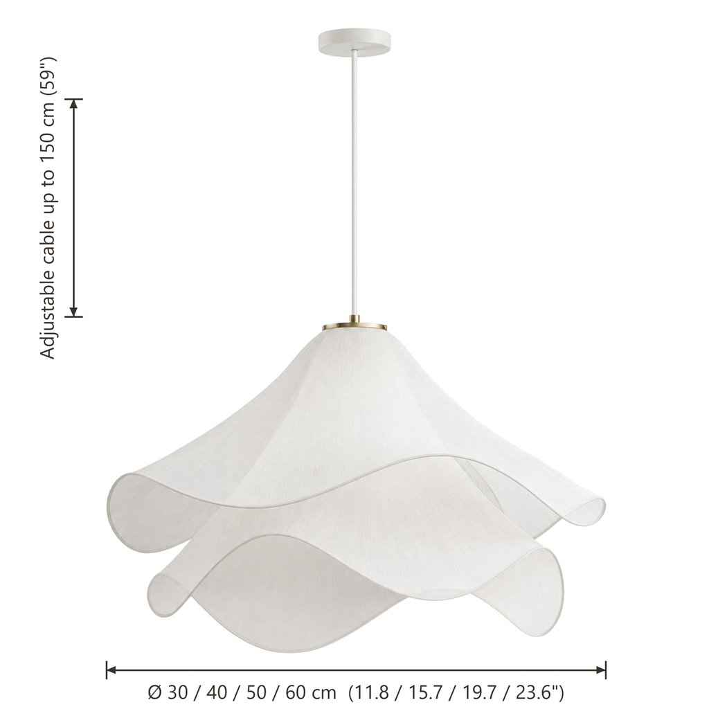 White Petal Pendant Light - Double-Layer Fabric Flower Chandelier for Dining Room & Bedroom