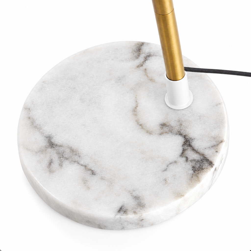 Japanese Lantern Table Lamp 54cm - Marble Base Vintage Bedside Light