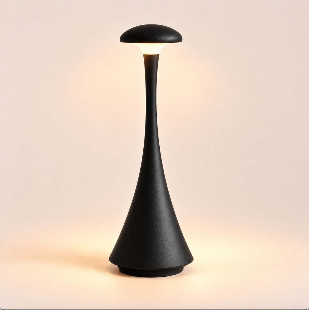 Acrylic Mushroom Table Lamp 26.5cm - Rechargeable Touch Bedside Light