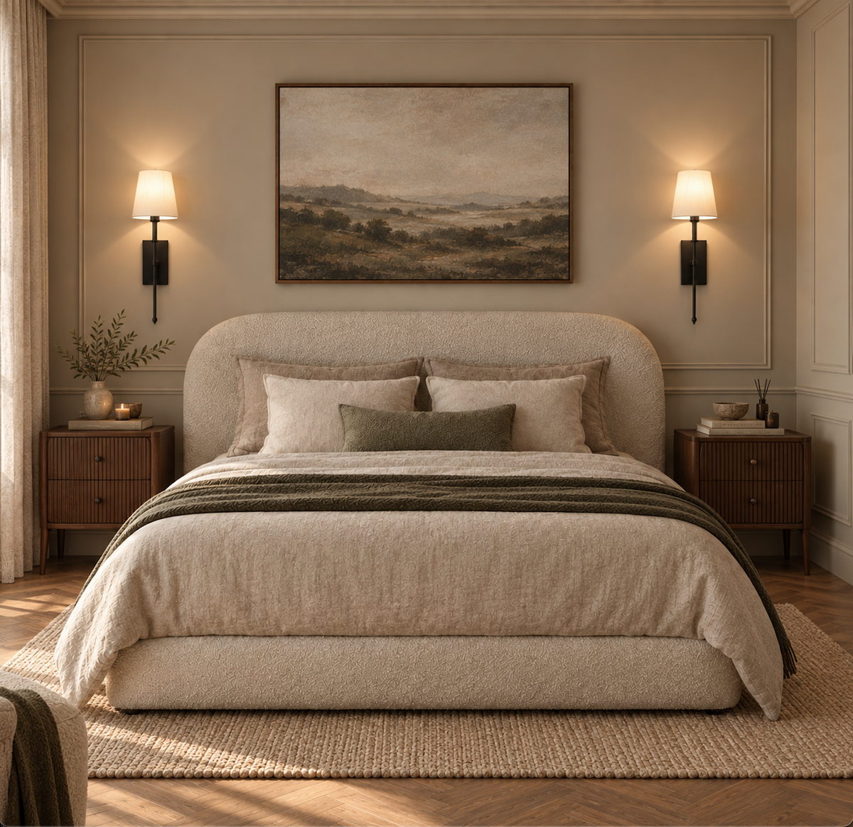 Fabric Wall Light 54cm - Classic Rod Bedside Sconce