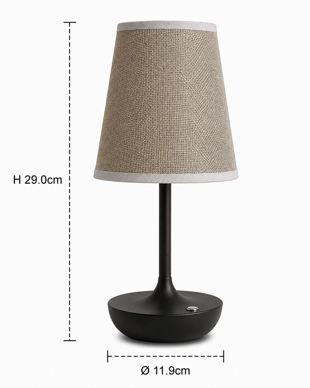 Rechargeable Table Lamp - Dimmable USB Fabric Bedside Lamp