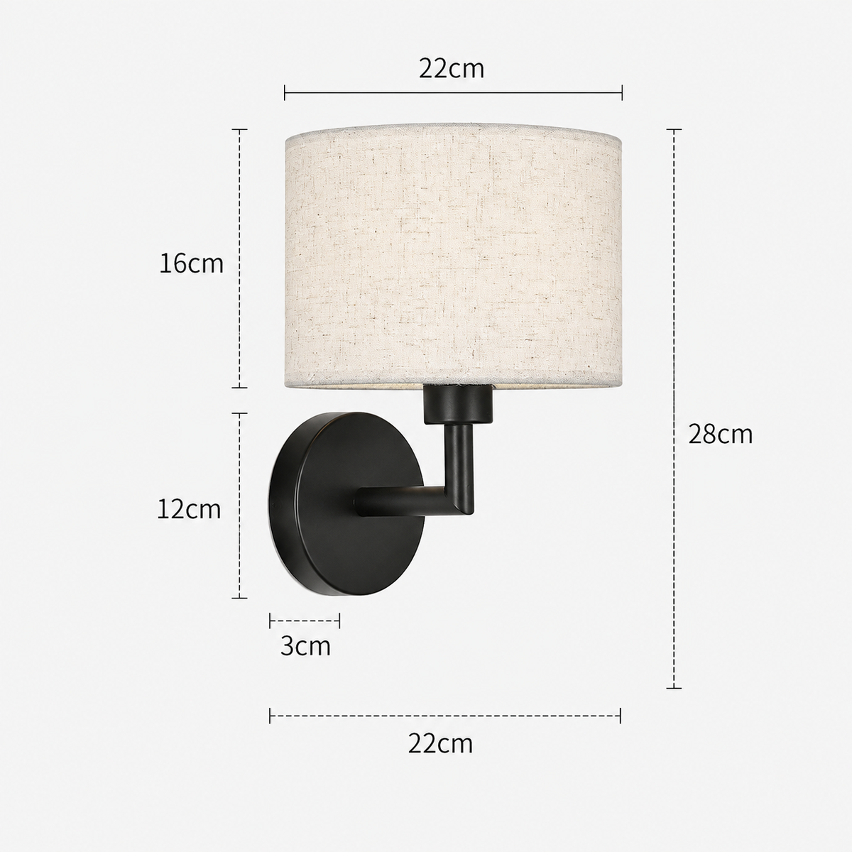 Fabric Wall Light - Adjustable Bedside Reading Sconce