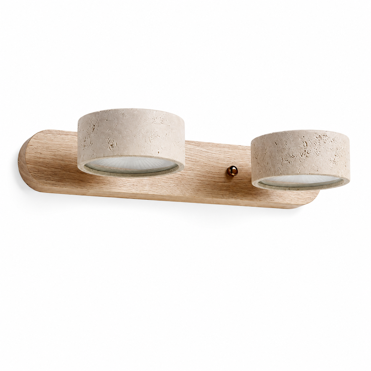 Wabi-Sabi Wall Light - Round Wood LED Bathroom Sconce