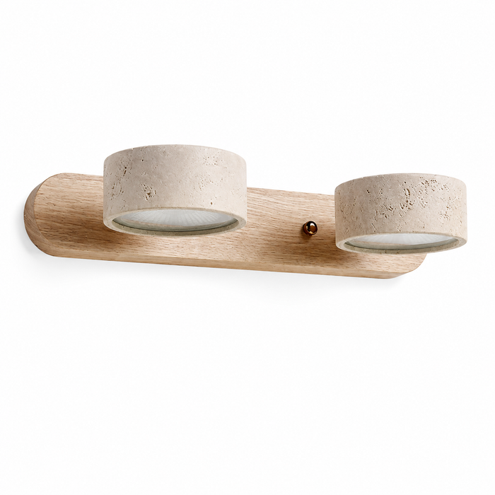 Wabi-Sabi Wall Light - Round Wood LED Bathroom Sconce