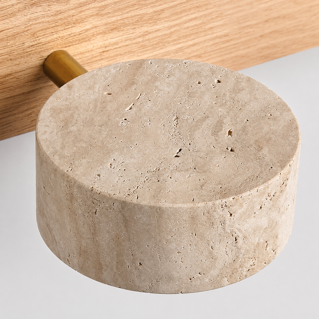 Wabi-Sabi Wall Light - Round Wood LED Bathroom Sconce