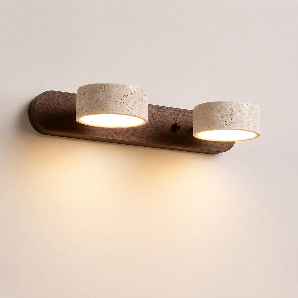 Wabi-Sabi Wall Light - Round Wood LED Bathroom Sconce