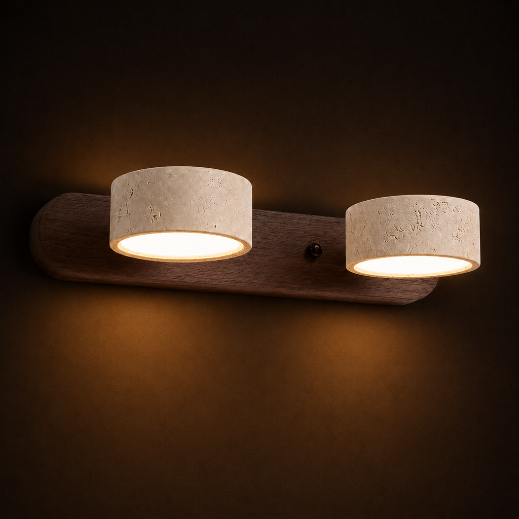 Wabi-Sabi Wall Light - Round Wood LED Bathroom Sconce
