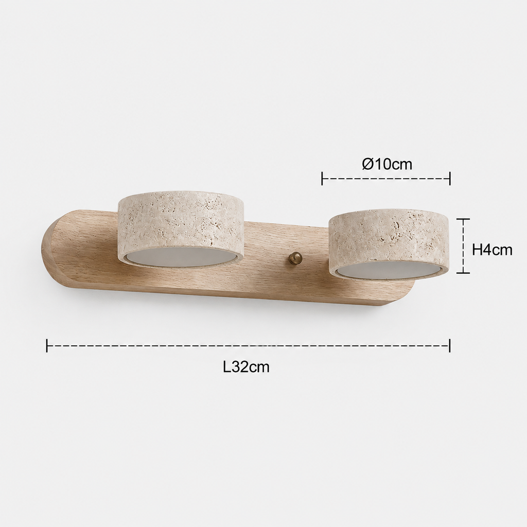 Wabi-Sabi Wall Light - Round Wood LED Bathroom Sconce