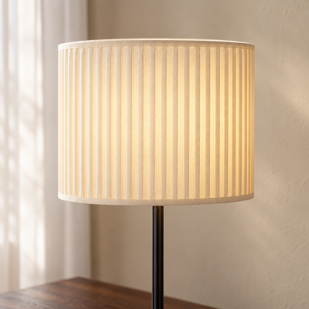 French Fabric Table Lamp - Modern Remote Dimmable Bedside Desk Light