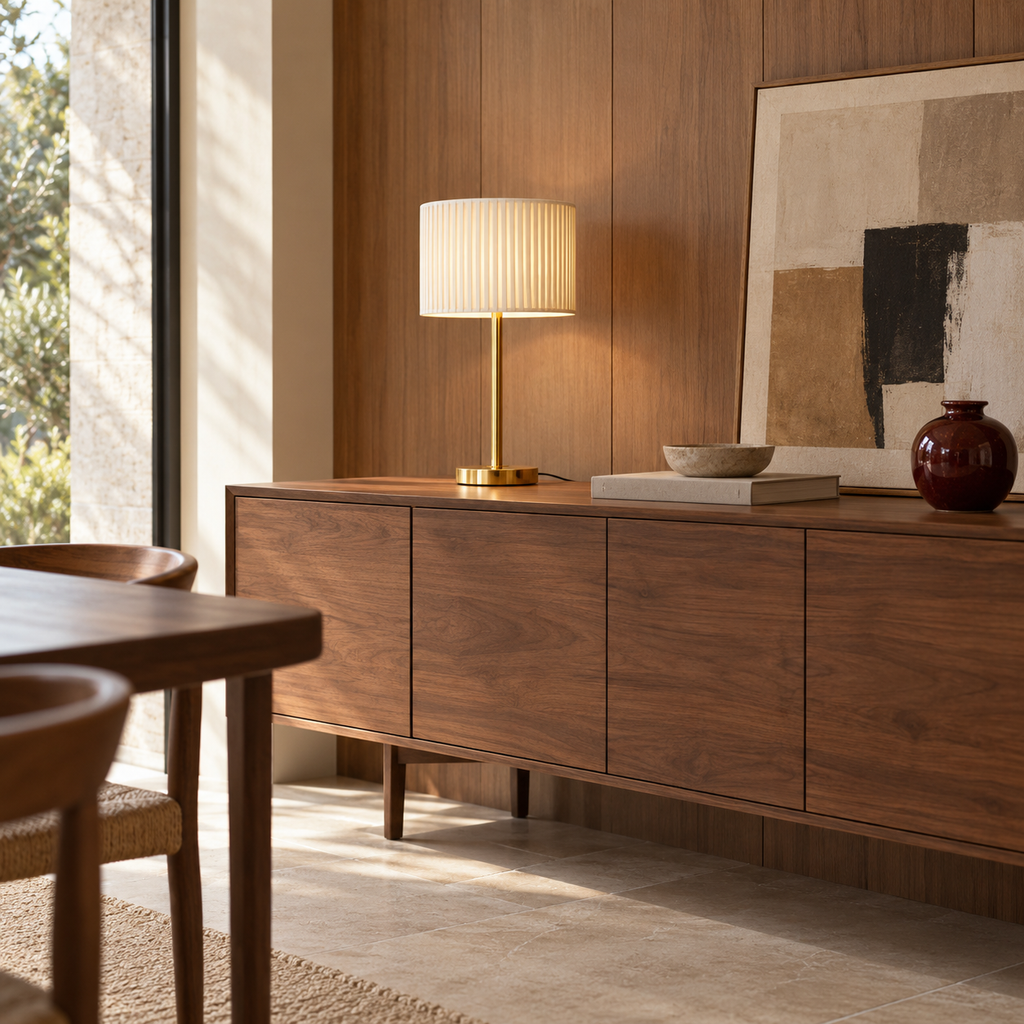 French Fabric Table Lamp - Modern Remote Dimmable Bedside Desk Light