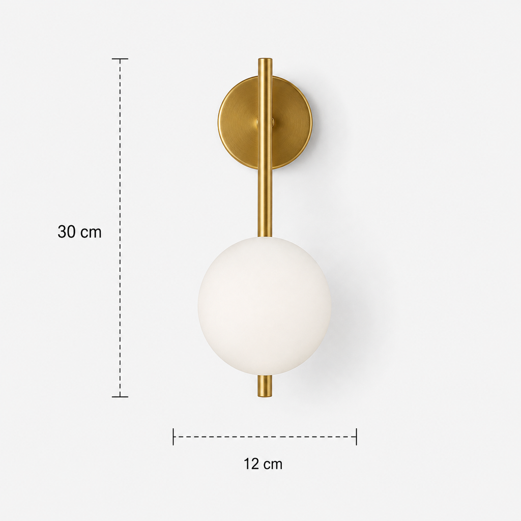 Stem Wall Light - Vertical Glass Globe Sconce