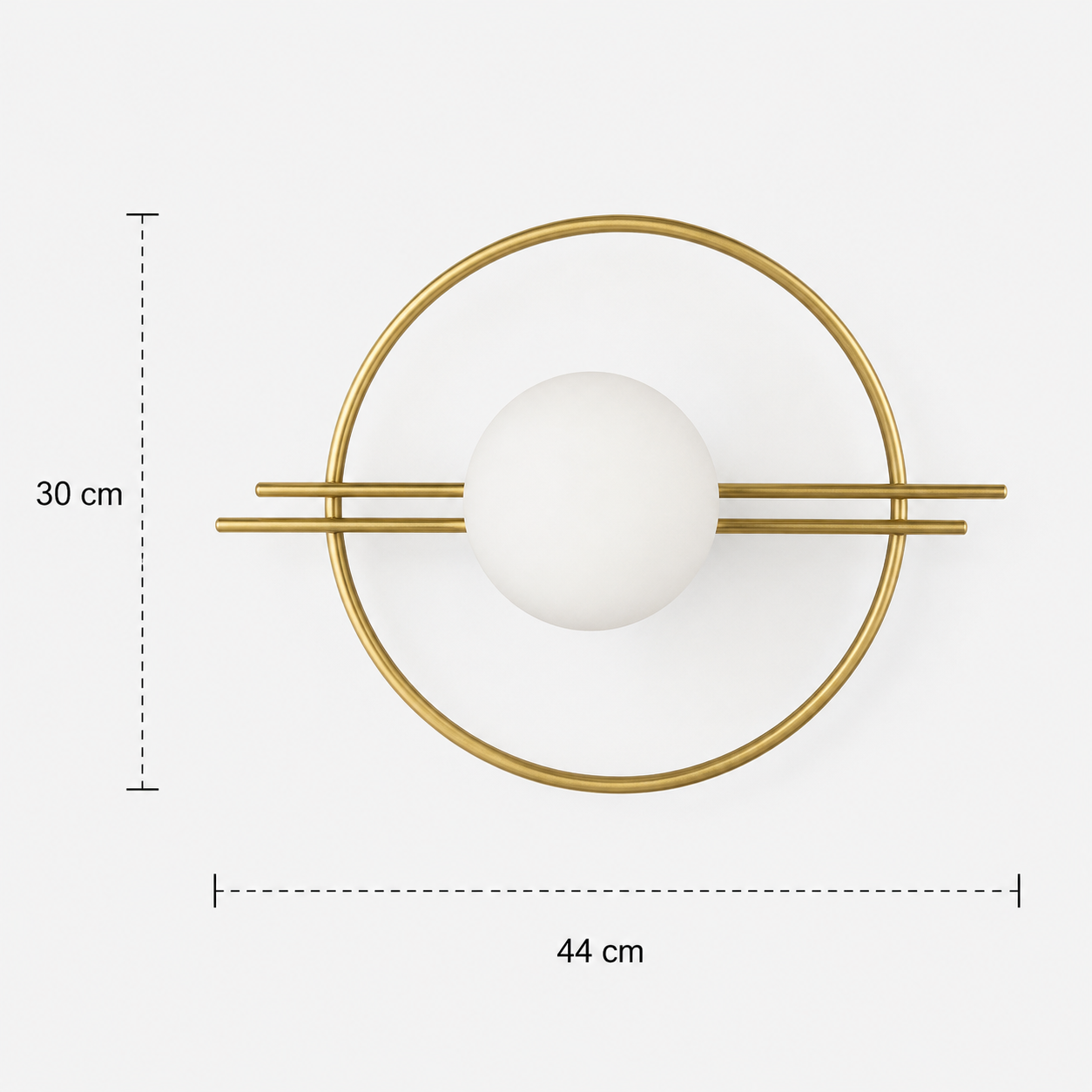 Circle Wall Light - Glass Globe and Twin Rails Sconce