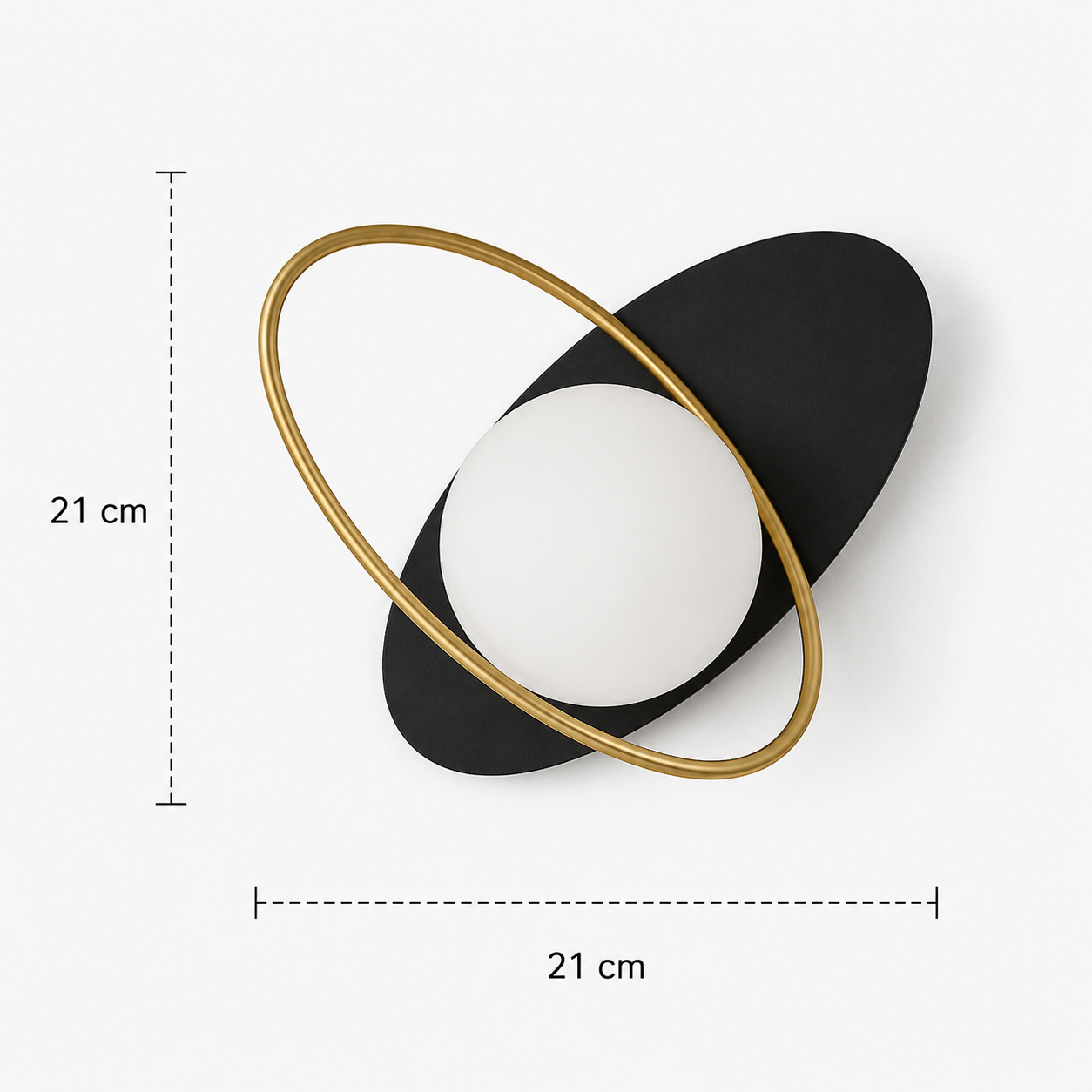 Saturn Wall Light - Tilted Ring Glass Globe Sconce