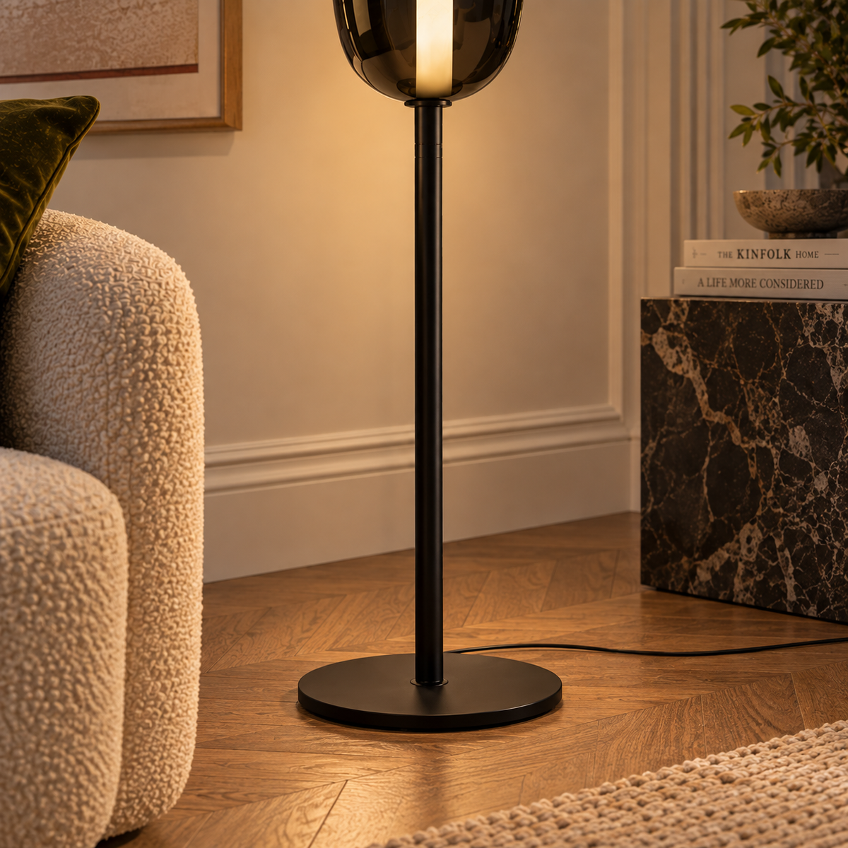 Stacked Glass Totem Floor Lamp | 4 Shades, 130/160 cm, Dimmable Standing Light