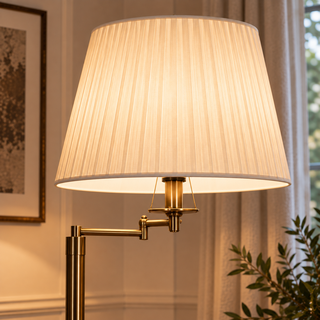Retro Floor Lamp 160cm - Adjustable Fabric Shade Living Room Light