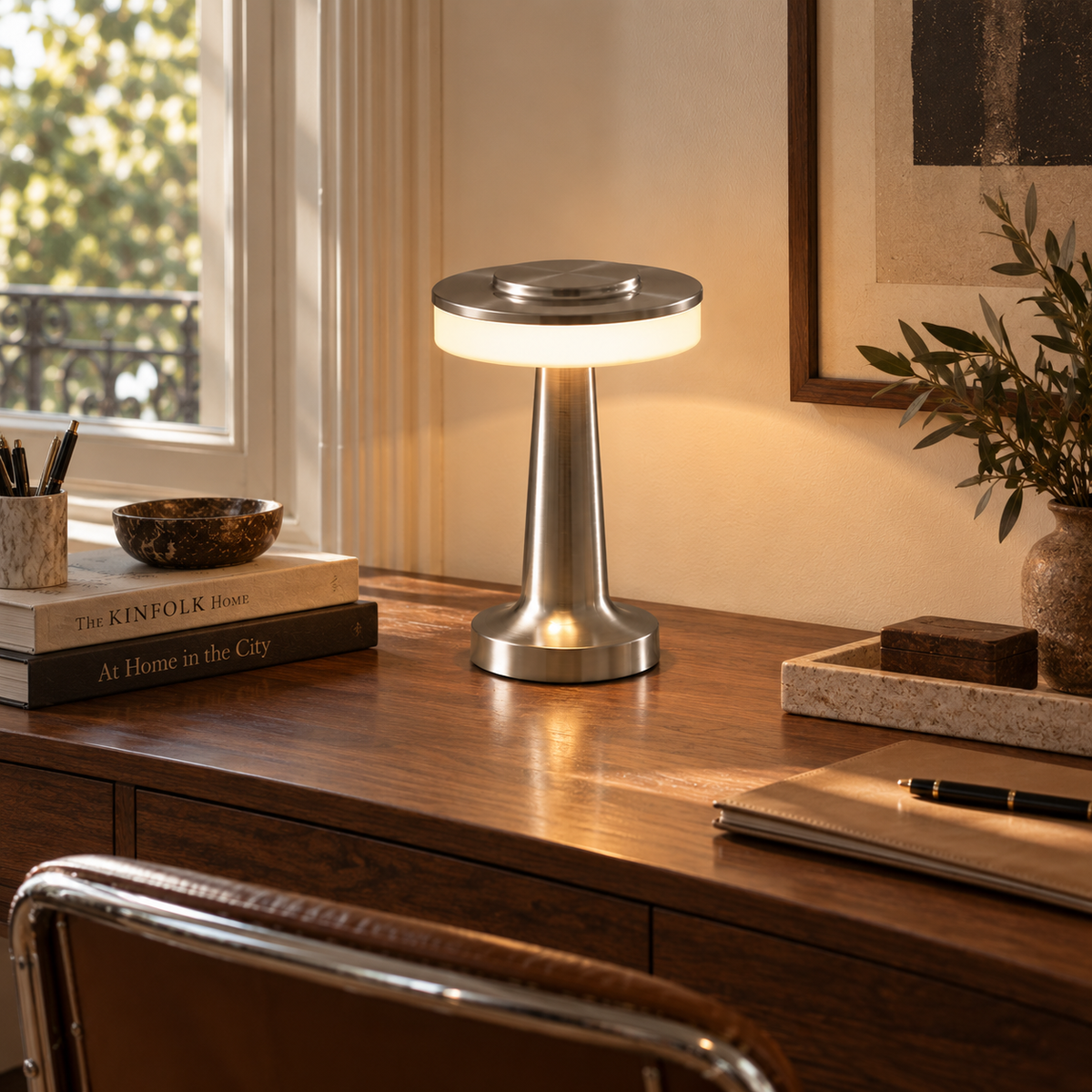 Rechargeable Bar Table Lamp - Cordless Touch Dimmable Restaurant Light