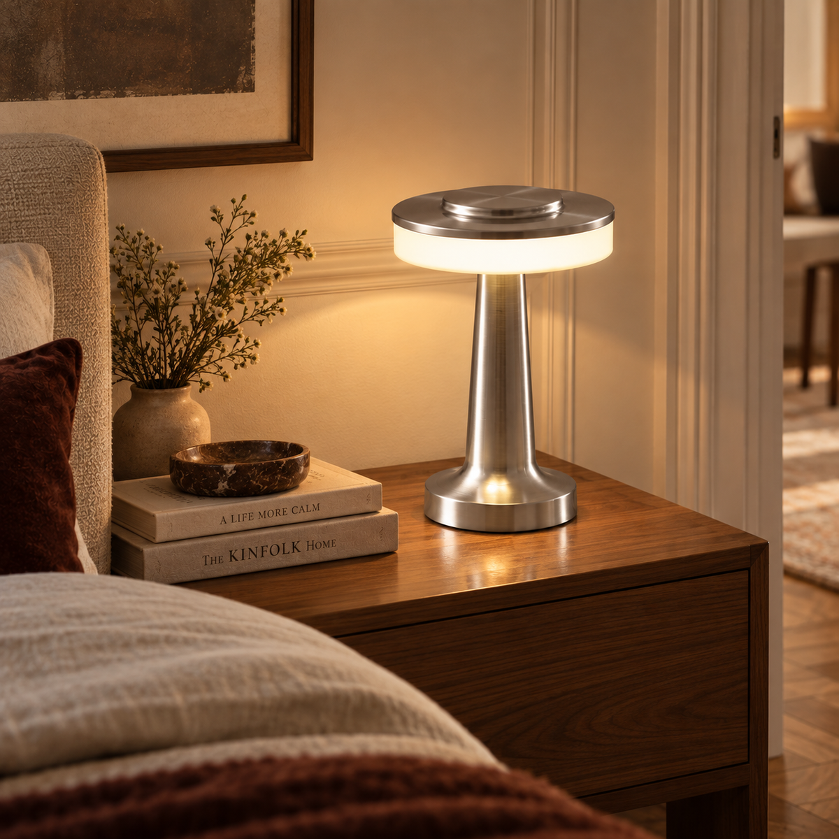 Rechargeable Bar Table Lamp - Cordless Touch Dimmable Restaurant Light