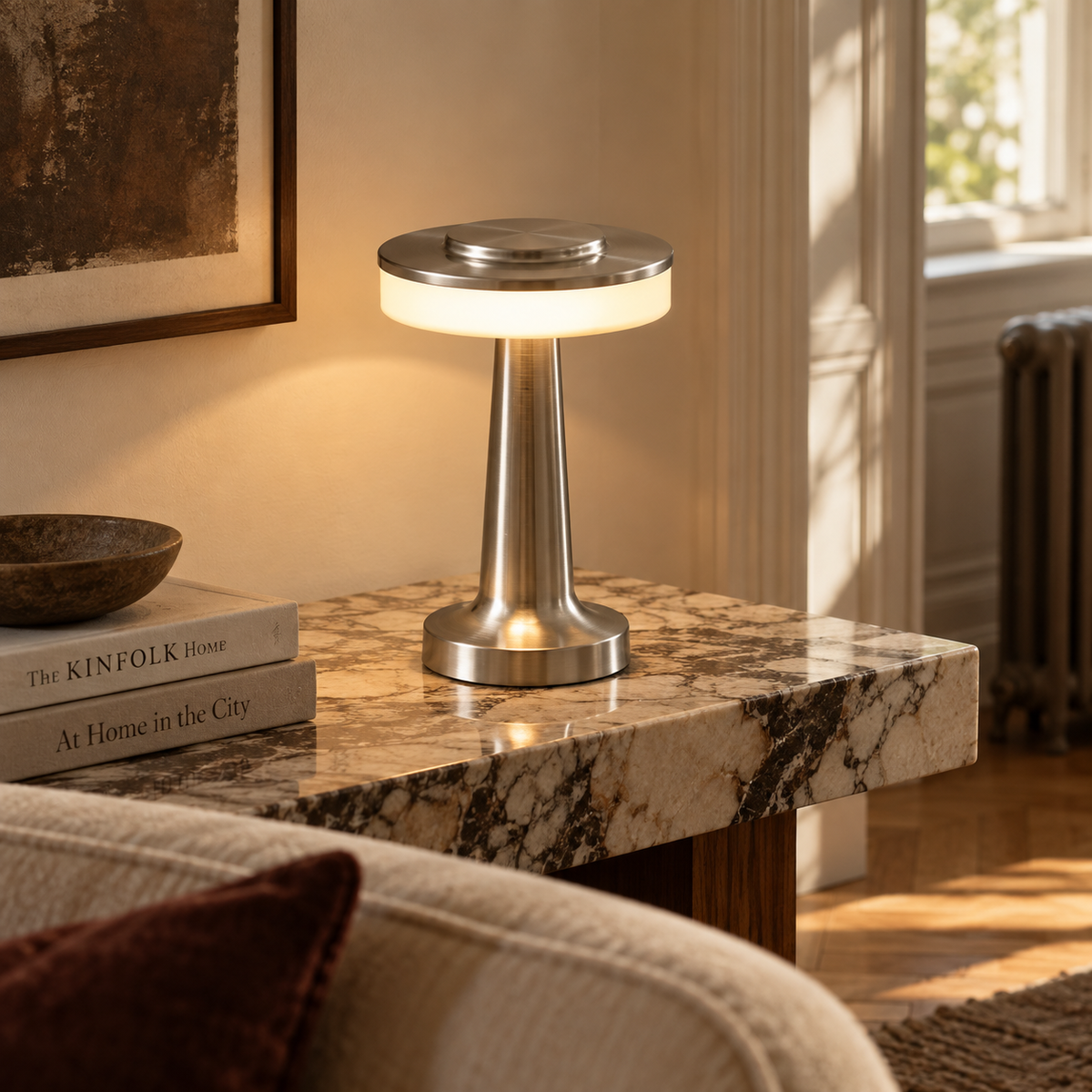 Rechargeable Bar Table Lamp - Cordless Touch Dimmable Restaurant Light