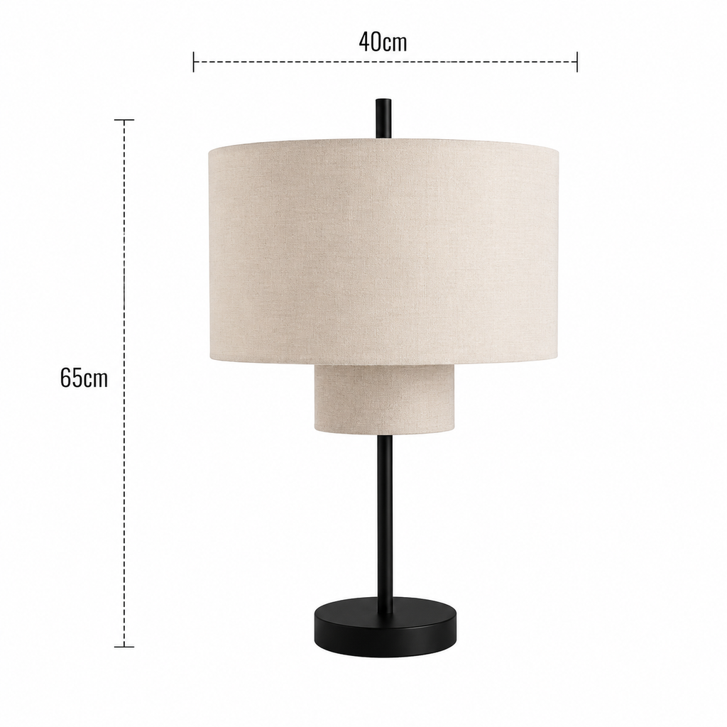 Pebble Table Lamp - Boho Layered Fabric Bedside Light