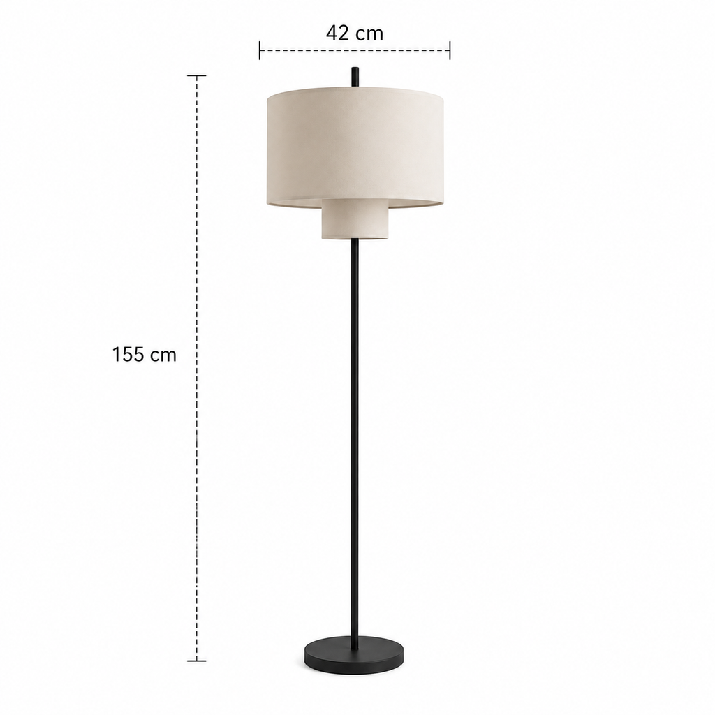 Pebble Floor Lamp - Boho Layered Fabric Standing Light