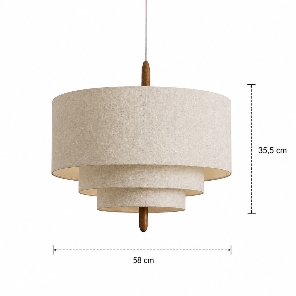 Pebble Pendant Light - Boho Layered Fabric Kitchen and Dining Light