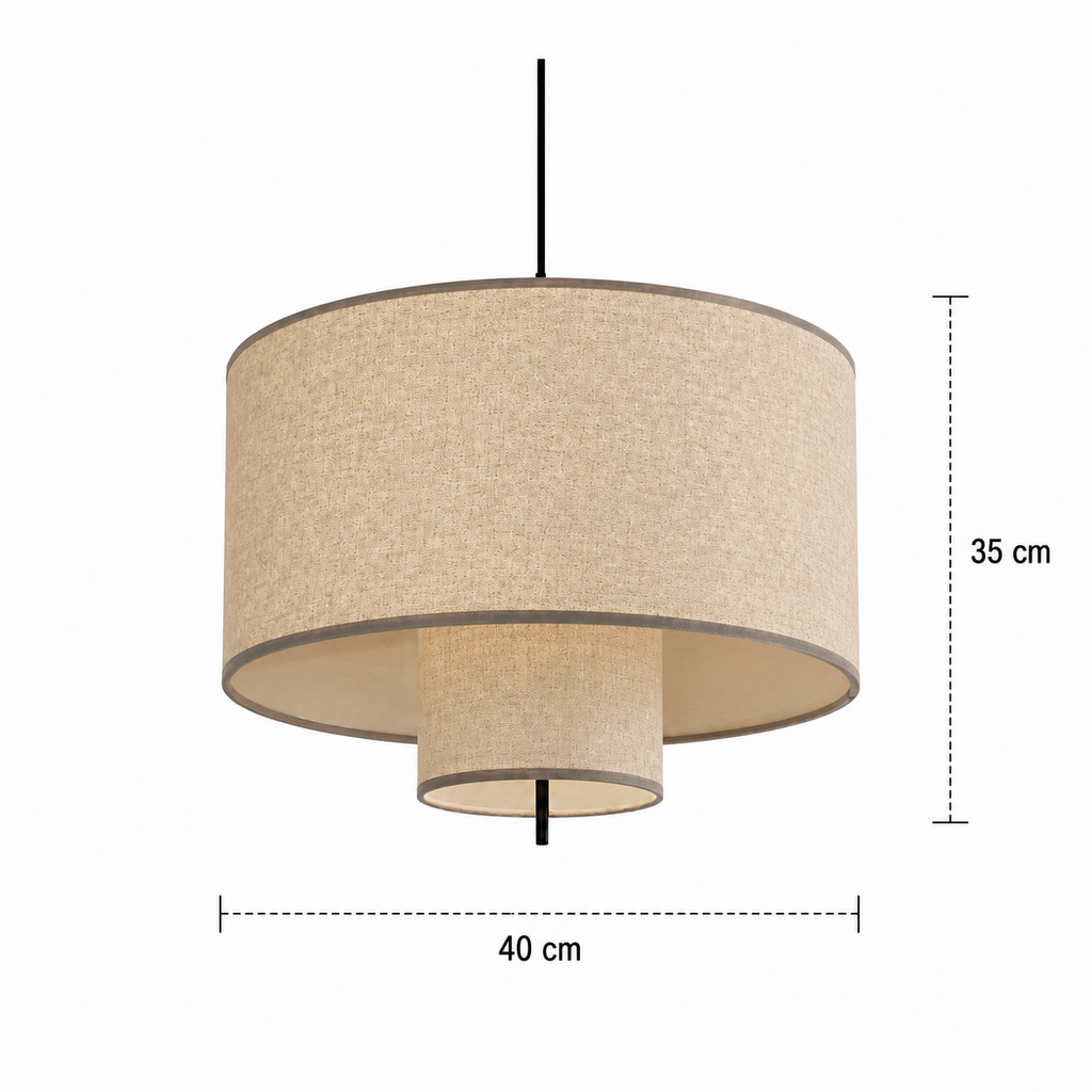 Pebble Pendant Light - Boho Layered Fabric Kitchen and Dining Light