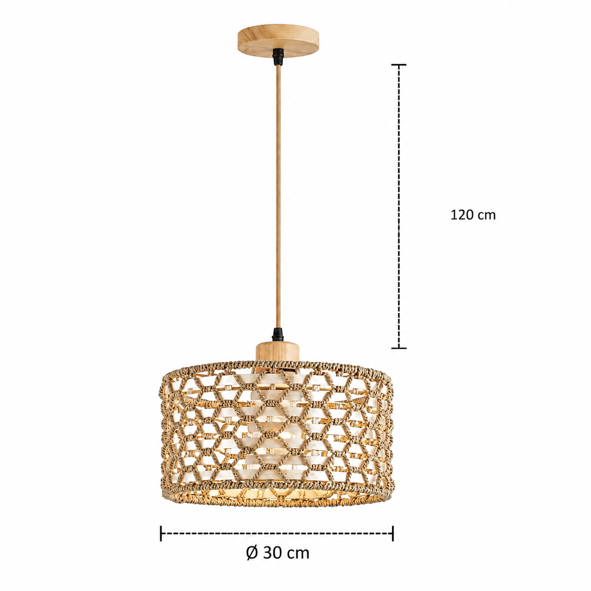 Rattan Pendant Light - Boho Kitchen Island and Dining Pendant