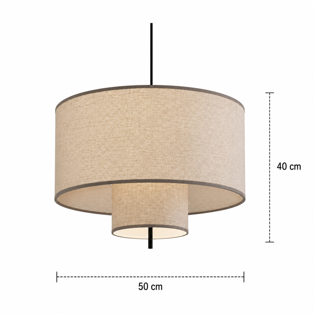Pebble Pendant Light - Boho Layered Fabric Kitchen and Dining Light