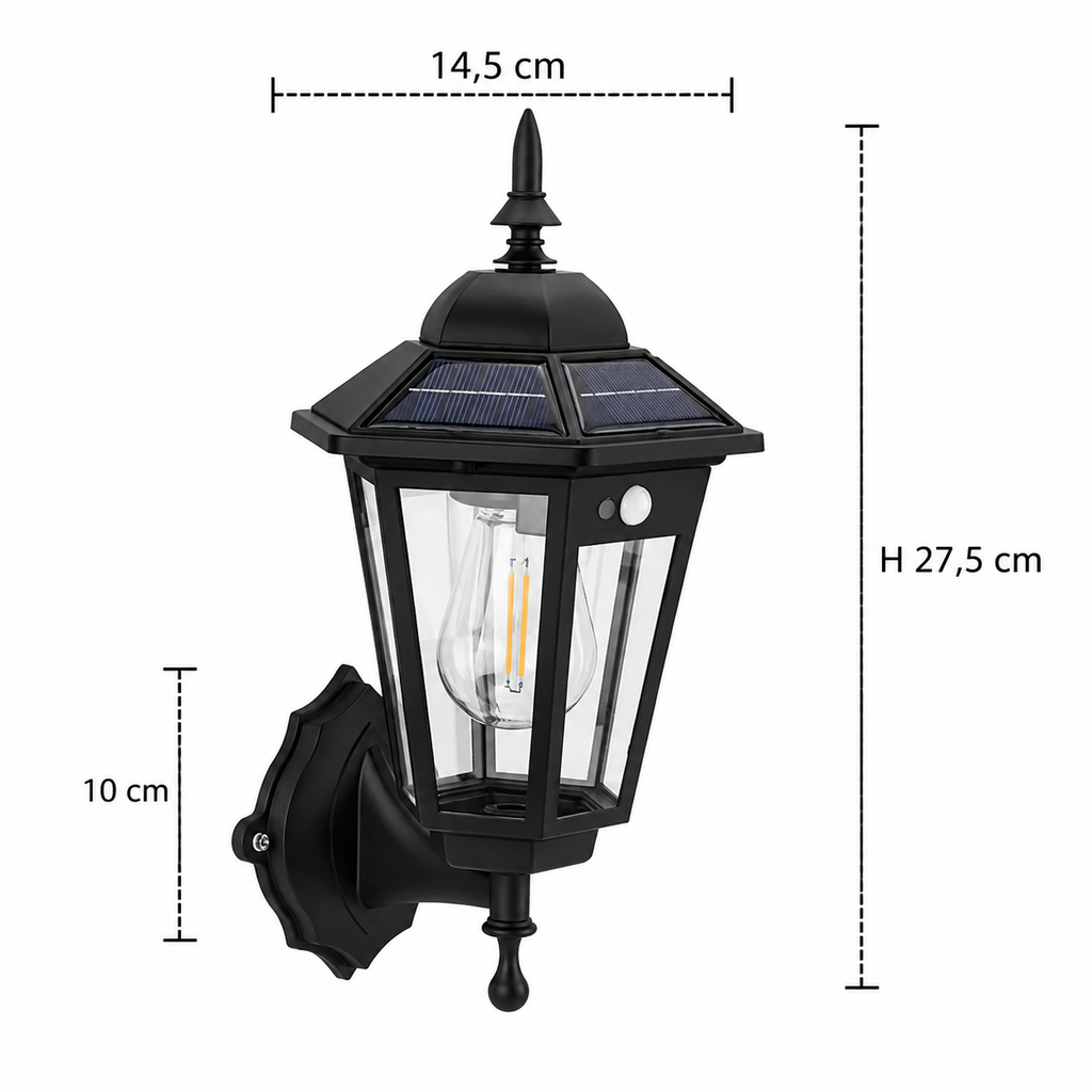 Solar Wall Light - Retro Outdoor Induction Garden Lantern