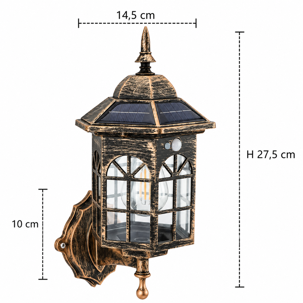 Solar Wall Light - Retro Outdoor Induction Garden Lantern