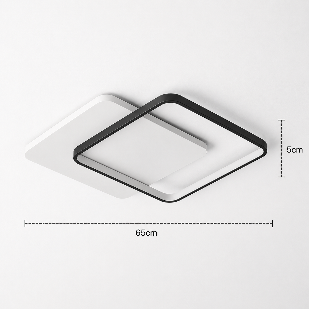Ring Chandelier - Minimalist Black and White LED Ceiling Light