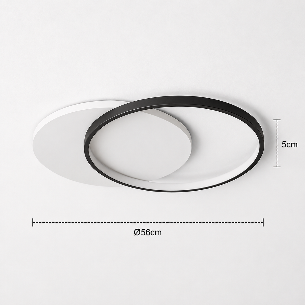 Ring Chandelier - Minimalist Black and White LED Ceiling Light