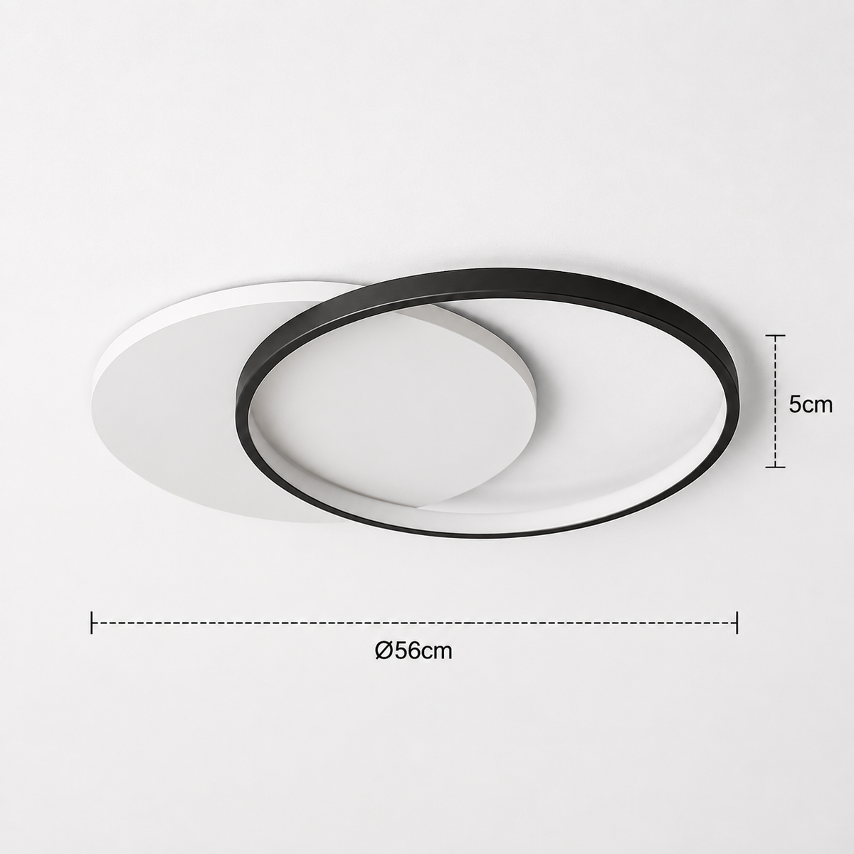 Ring Chandelier - Minimalist Black and White LED Ceiling Light