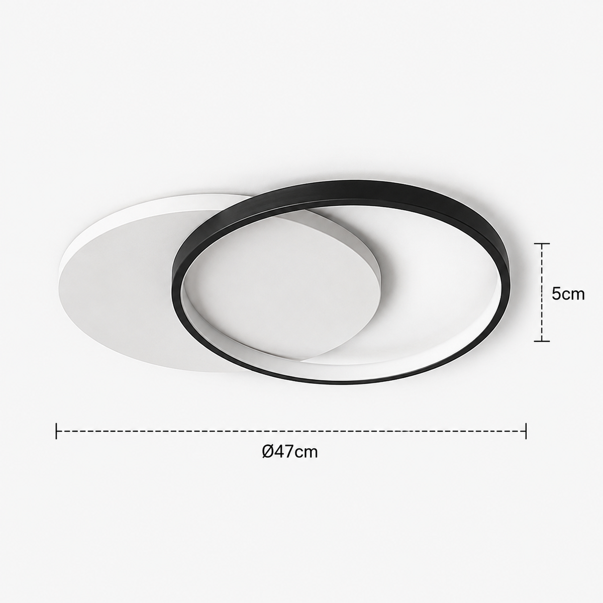 Ring Chandelier - Minimalist Black and White LED Ceiling Light