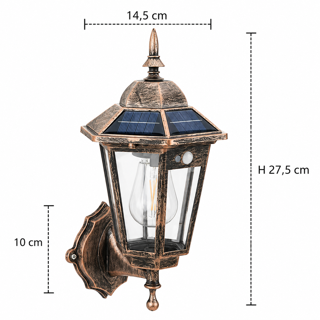 Solar Wall Light - Retro Outdoor Induction Garden Lantern