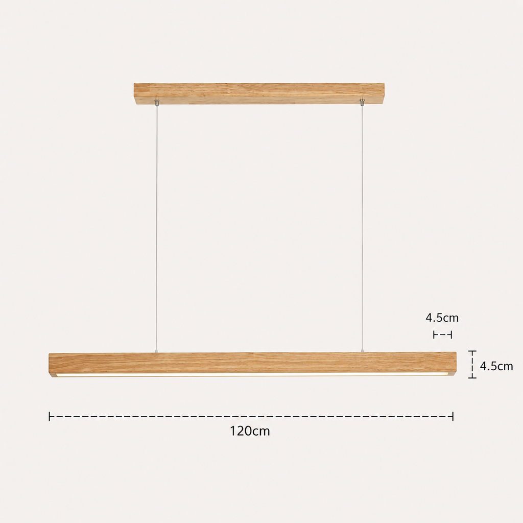 Wood Linear Pendant Light - Modern LED Dining Light