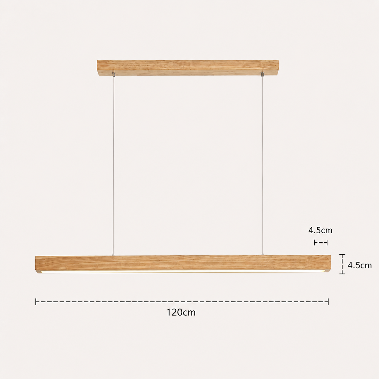 Wood Linear Pendant Light - Modern LED Dining Light