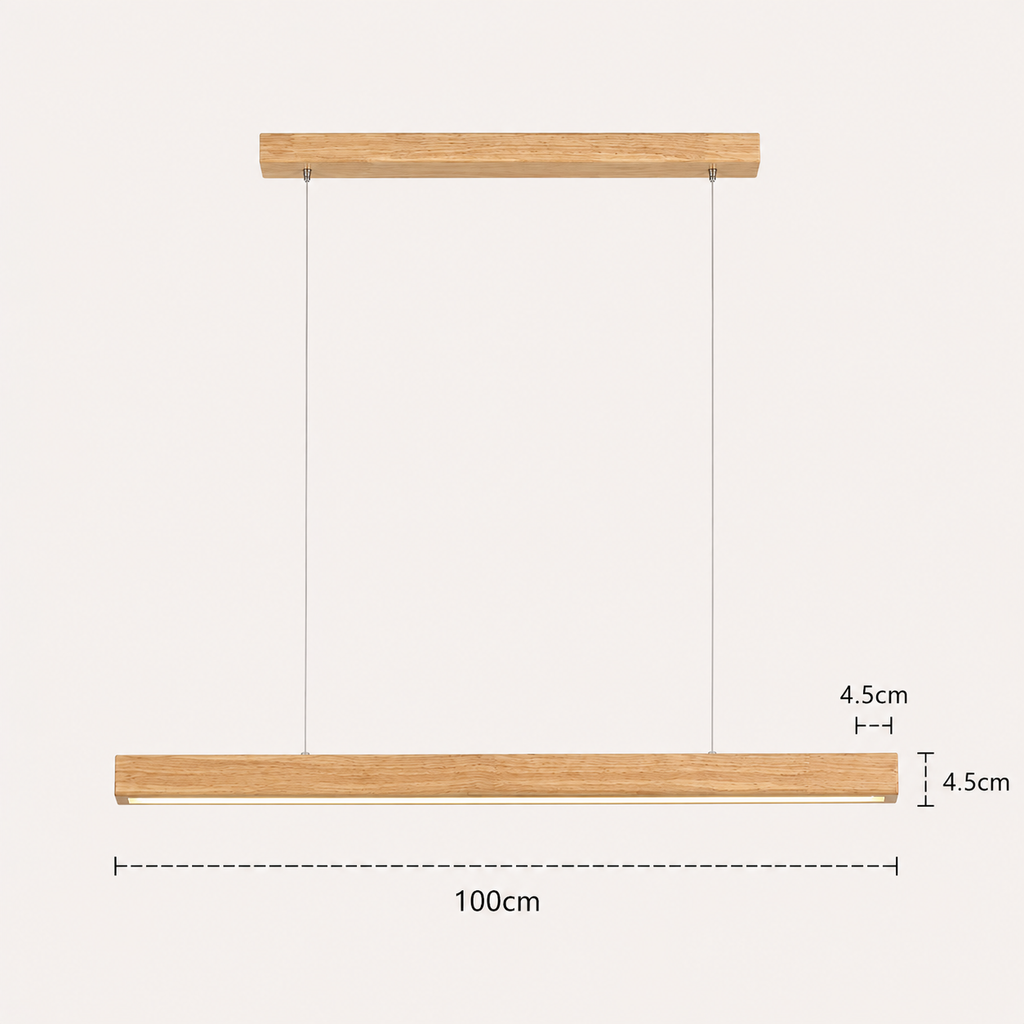 Wood Linear Pendant Light - Modern LED Dining Light