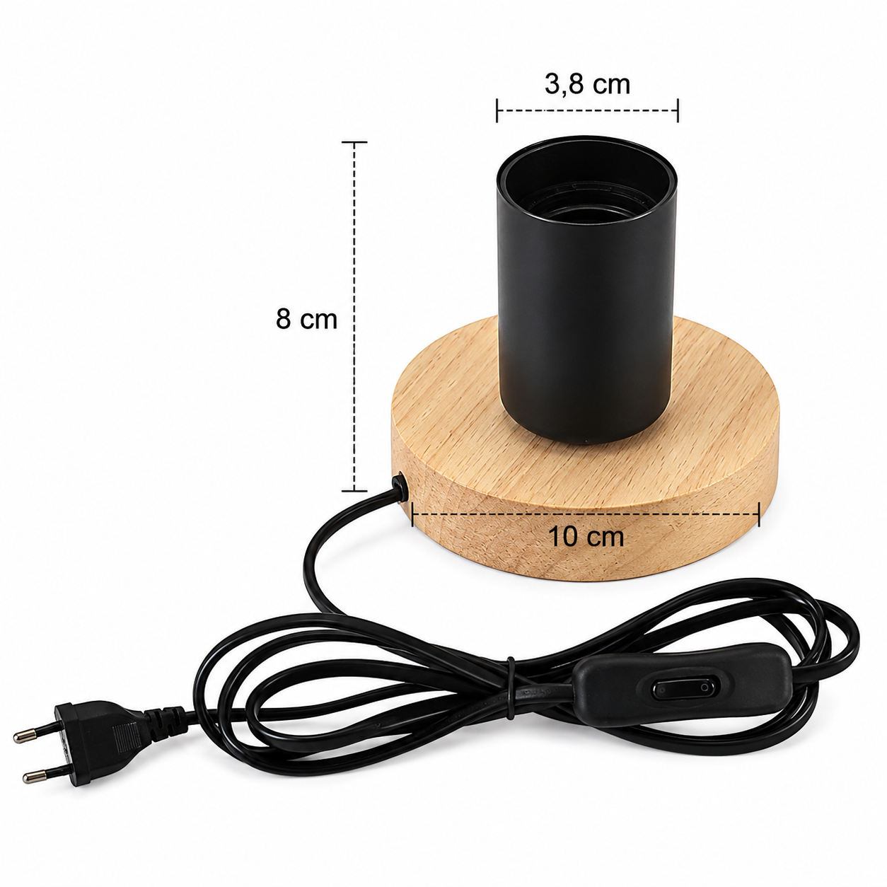 Wood Table Lamp - Modern Retro E27 Desk Lamp