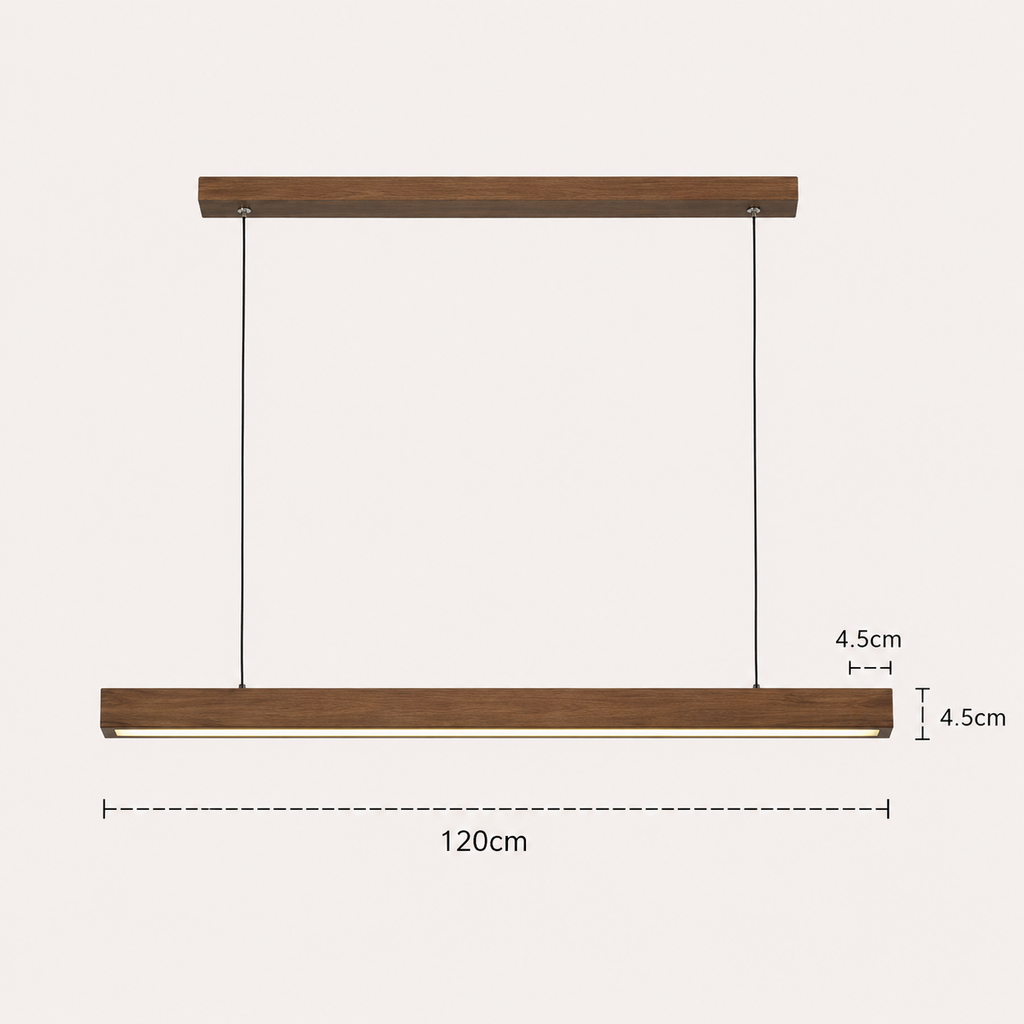 Wood Linear Pendant Light - Modern LED Dining Light