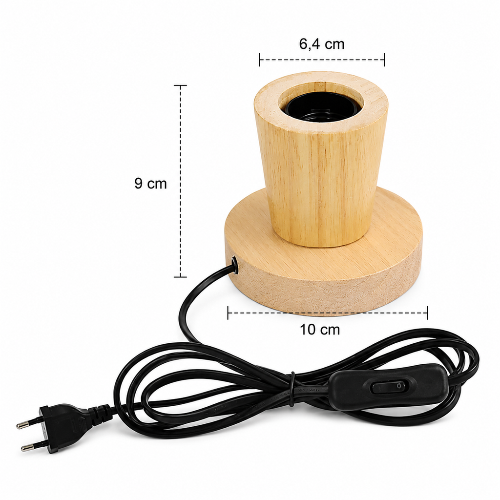 Wood Table Lamp - Modern Retro E27 Desk Lamp