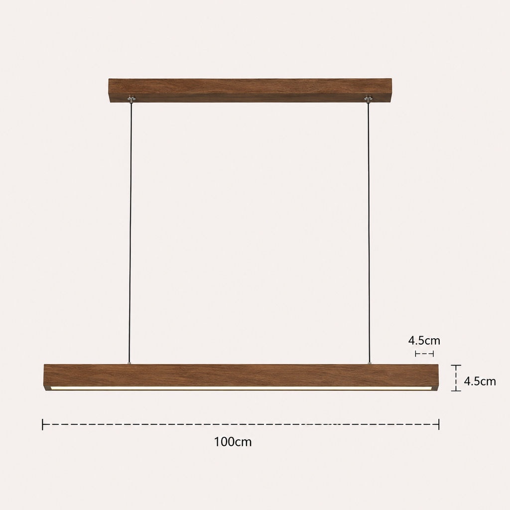 Wood Linear Pendant Light - Modern LED Dining Light
