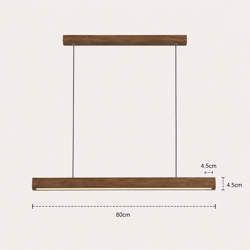Wood Linear Pendant Light - Modern LED Dining Light