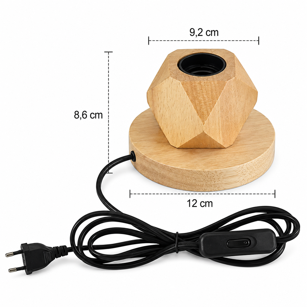 Wood Table Lamp - Modern Retro E27 Desk Lamp