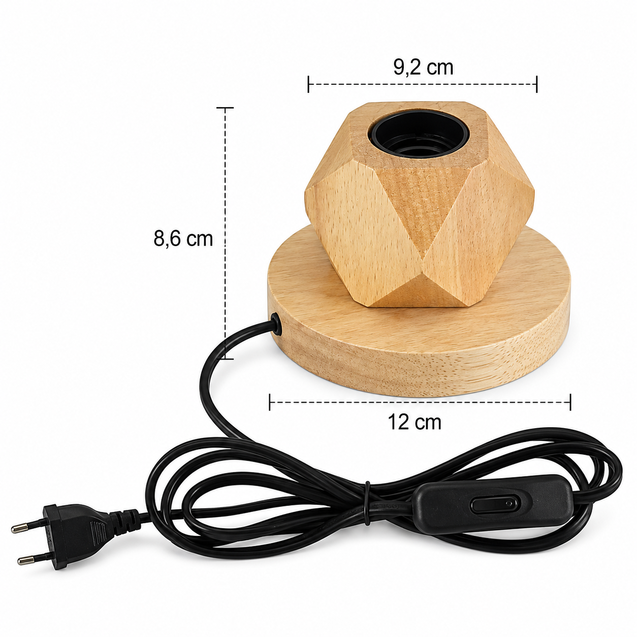 Wood Table Lamp - Modern Retro E27 Desk Lamp