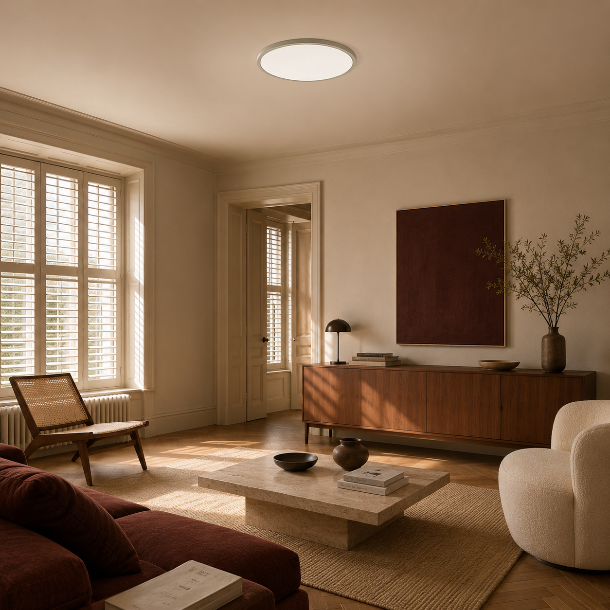 LED Ceiling Light - 18W Dimmable Round Flush Light