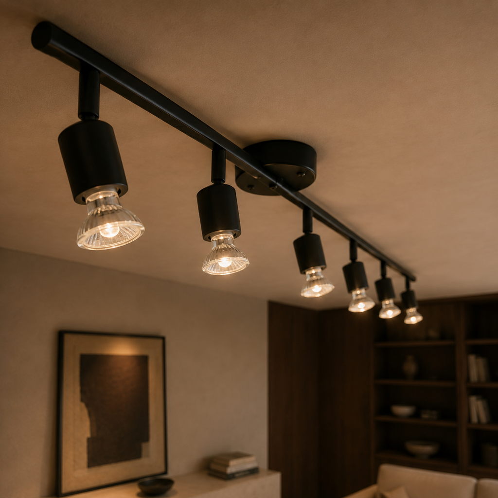 LED Ceiling Spotlight - Foldable 6-Head Bar